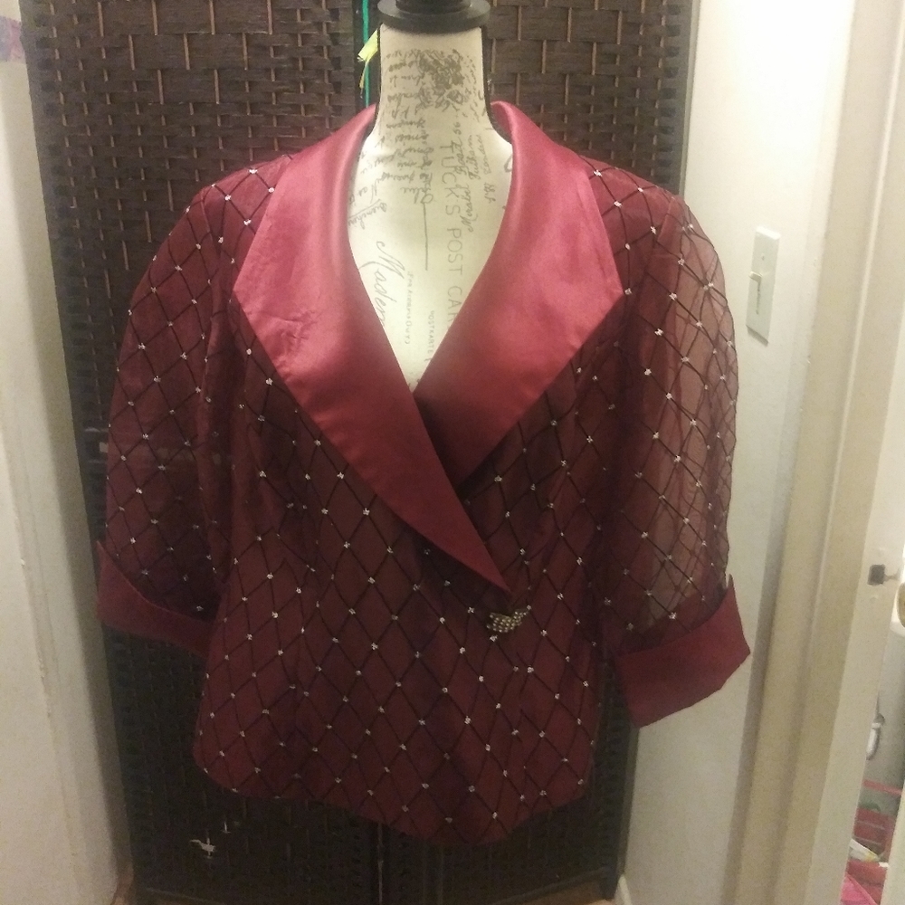 Dark red blazer